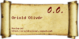 Oriold Olivér névjegykártya